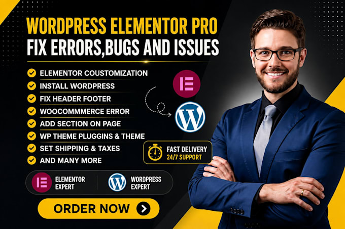 fix wordpress elementor errors, responsive issues and divi page builder bugs