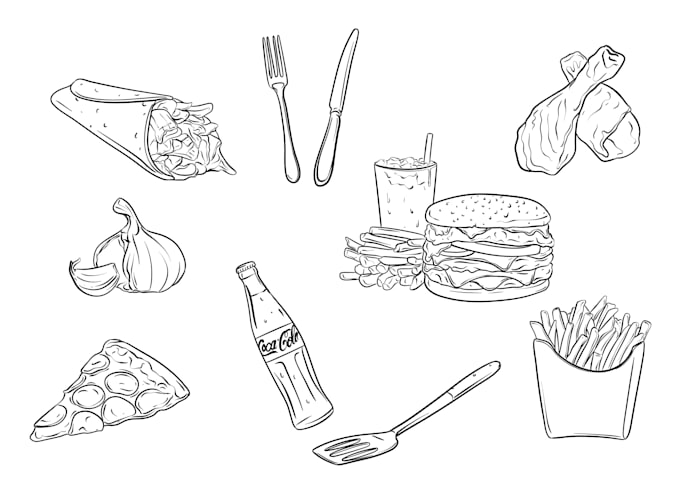 draw hand drawn vector line art any product and illustrations