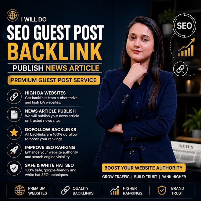 do SEO guest post backlink and publish news article, premium guest post service