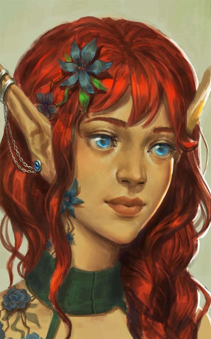 Make a dnd character art and concept art character for you by Potaguin