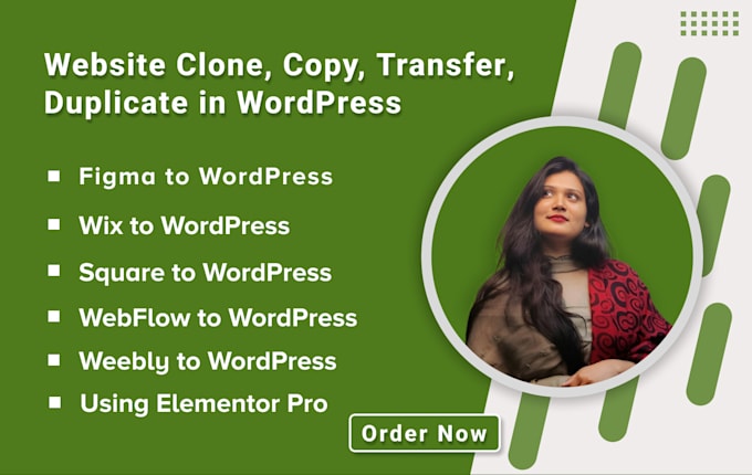 square, webflow, wix website clone, duplicate, copy to wordpress elementor pro