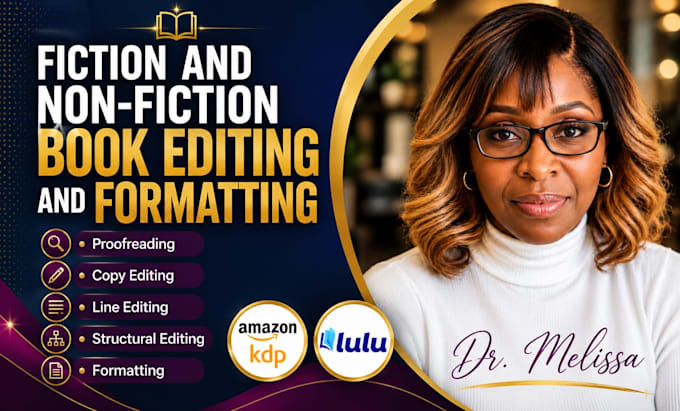 line edit, proofread, and format your fiction and non fiction book, book editor