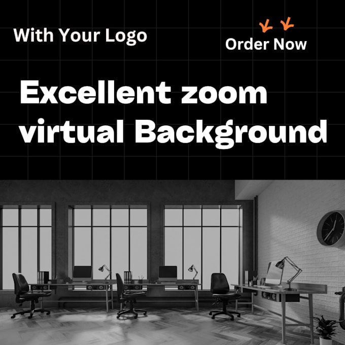 Design customized zoom virtual backgrounds with your logo in 1 hour by