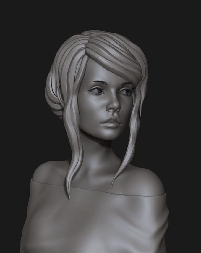 Sculpt portrait head dnd 3d bust face sculpture for 3d printing game in