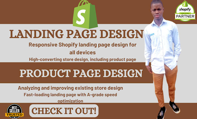 Build shopify product landing page design with pagefly, shogun, or ...