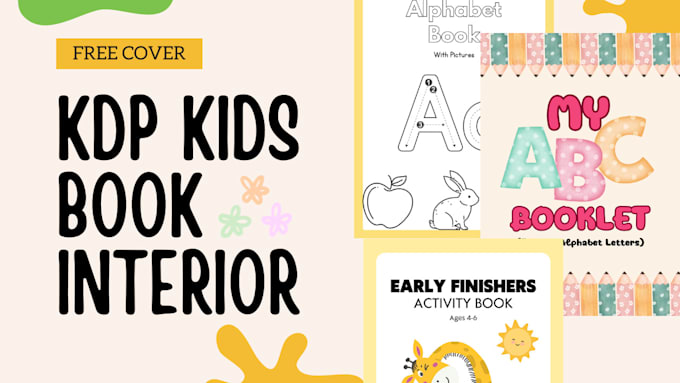 create KDP children books interior with a free cover in canva, all editable