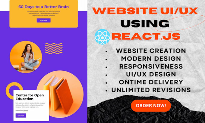 Create stunning ui ux with react js and css, design website with react ...