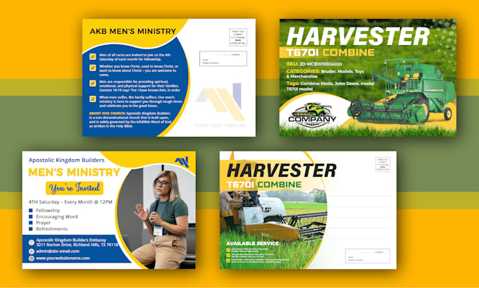 design an eddm postcard or direct mail postcard, rack card
