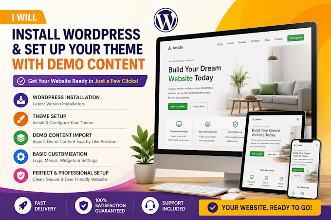 install wordpress and set up your theme with demo content