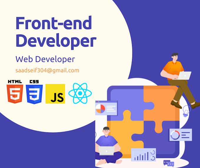 Your frontend web developer using react, html, css, bootstrap, and ...