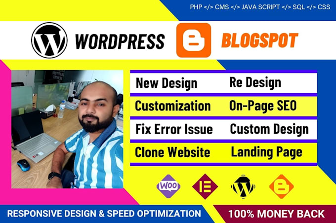 design, customize or fix blogspot or wordpress blog website