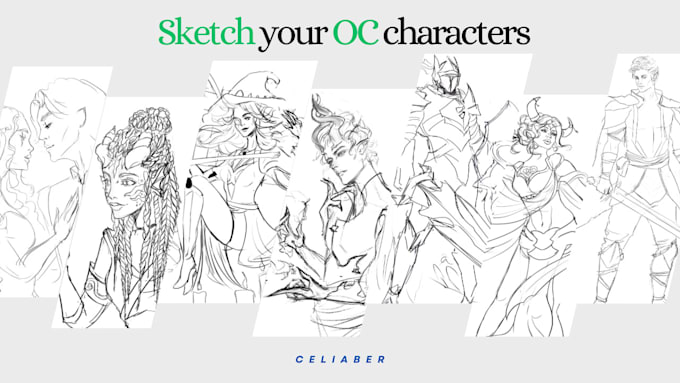 sketch your oc, dnd character, vtuber, anime character, pfp