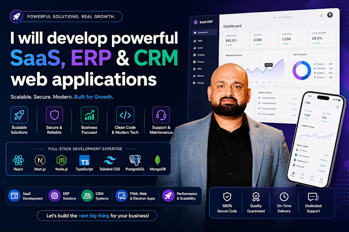 develop powerful saas, erp and CRM web applications for your business
