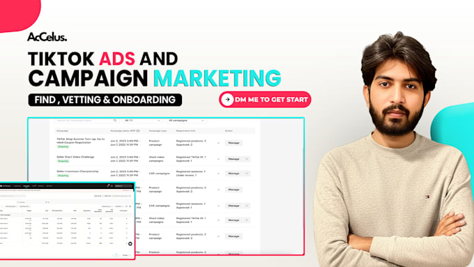 setup and manage tiktok ads campaigns for your tiktok shop, marketing and ads