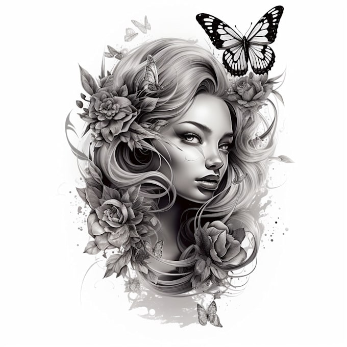 Make a black and white tattoo design for you by Juniorrits Fiverr