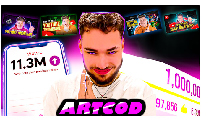 design creative thumbnail for your youtube channel