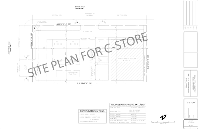 create stormwater management and drainage plan along with all the calculations