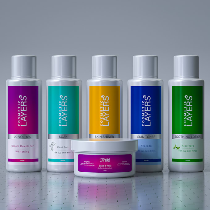 do cosmetics label design product packaging and 3d mockups