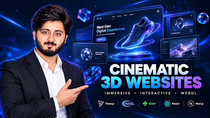 create a cinematic 3d animated website and immersive web experience