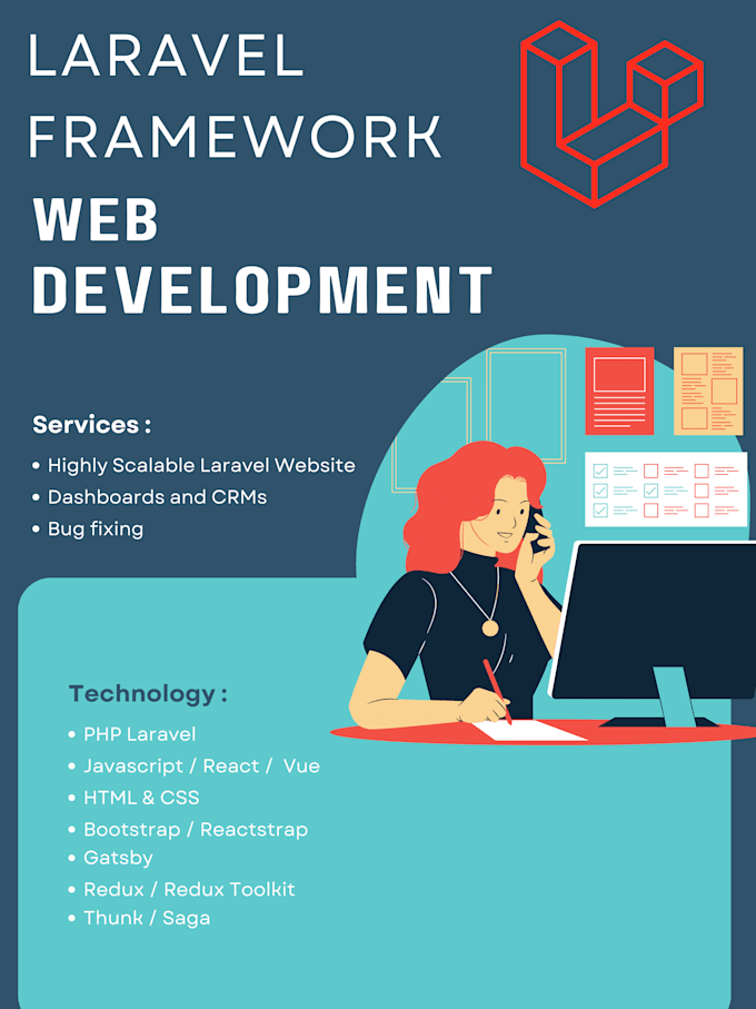develop custom web applications in laravel framework