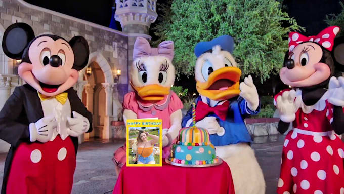 make disney happy birthday greetings video within 2 hours