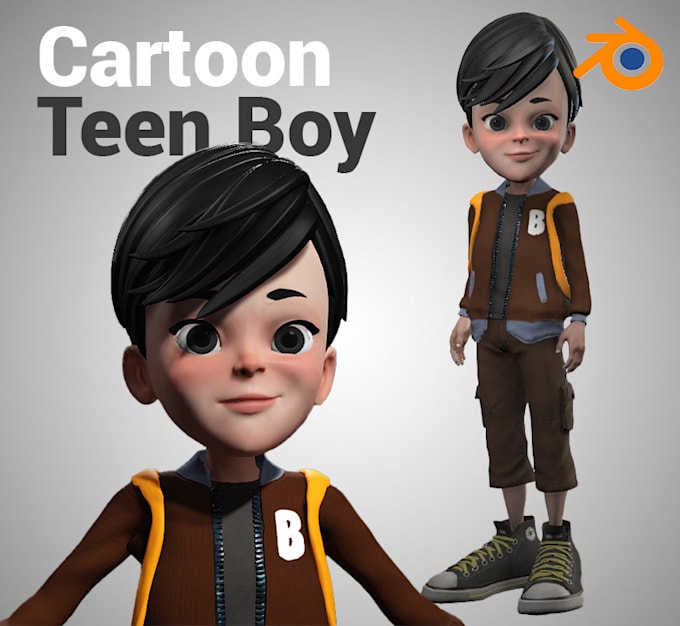 design 3d cartoon character in blender