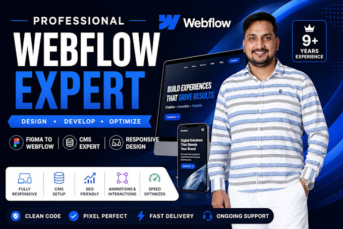 build a webflow website, figma to webflow, cms development