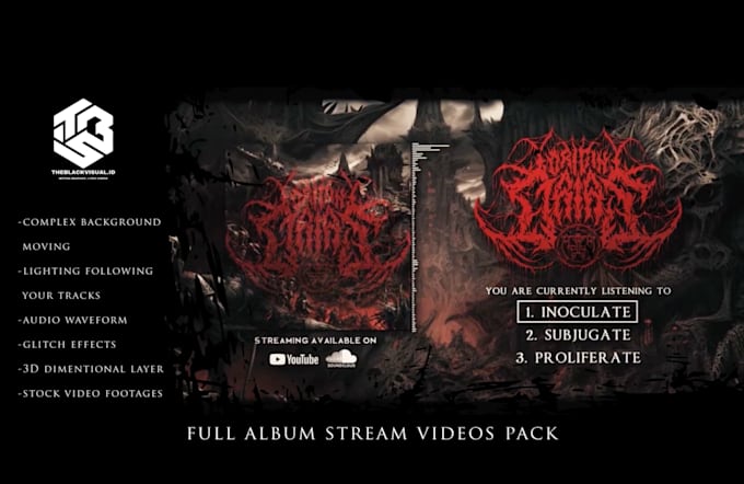 make full stream audio visualizer for a whole album