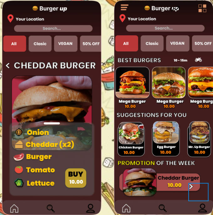 Design a figma burger app by Nicolasjetchega | Fiverr