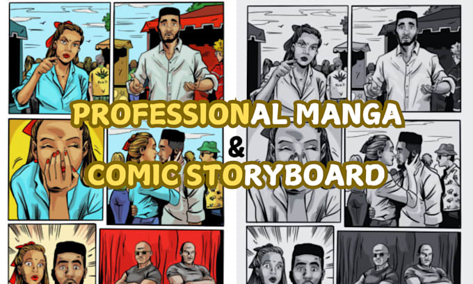 do professional comic storyboards, manga page and strip, manga illustration