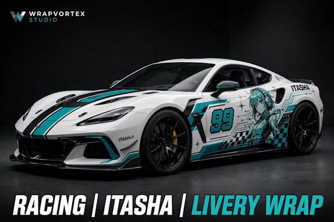 design creative racing vehicle wrap and itasha car wrap livery