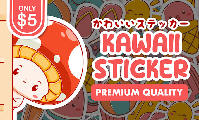 draw cute kawaii stickers for you