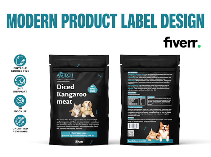 do a modern product label design within 24 hours