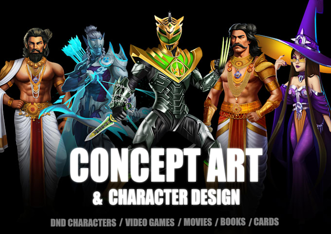 paint character design, concept art and illustrations