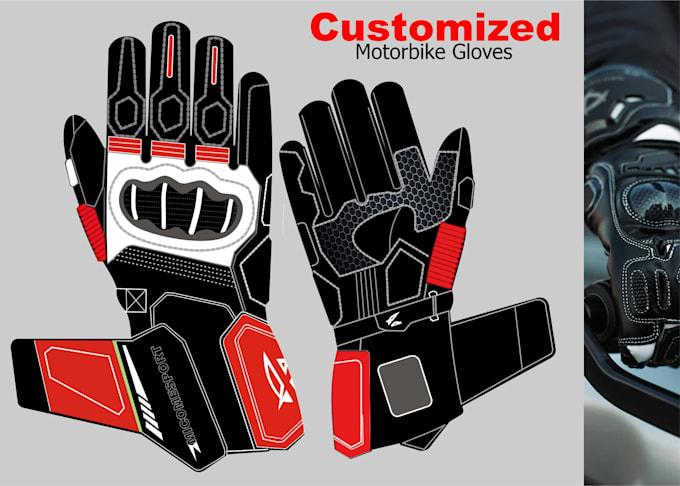 design motorbike gloves and gloves, jackets