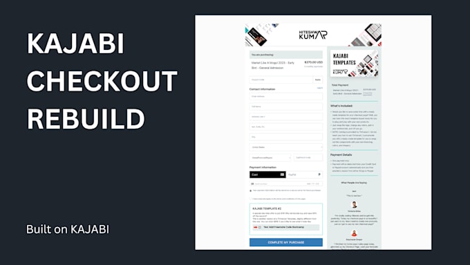 create custom kajabi checkout