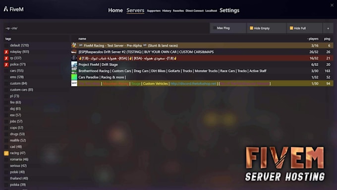 build a fivem custom server