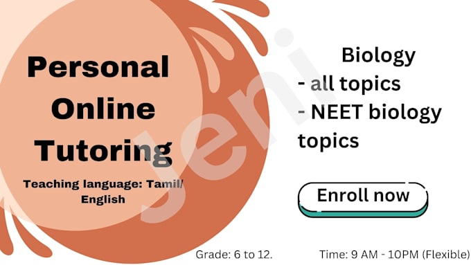 be your science and neet biology tutor l teaching language tamil and english i