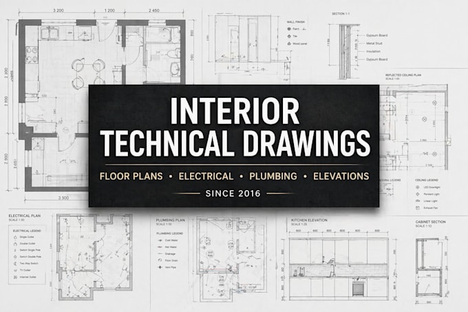 create interior technical drawings and floor plans