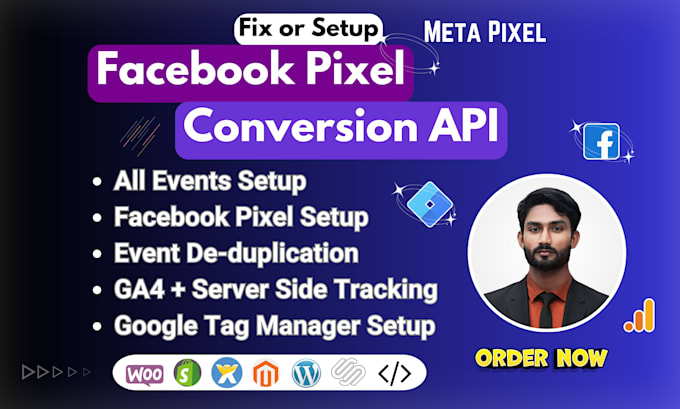 setup or fix facebook conversion API, shopify tracking, meta pixel, capi by GTM