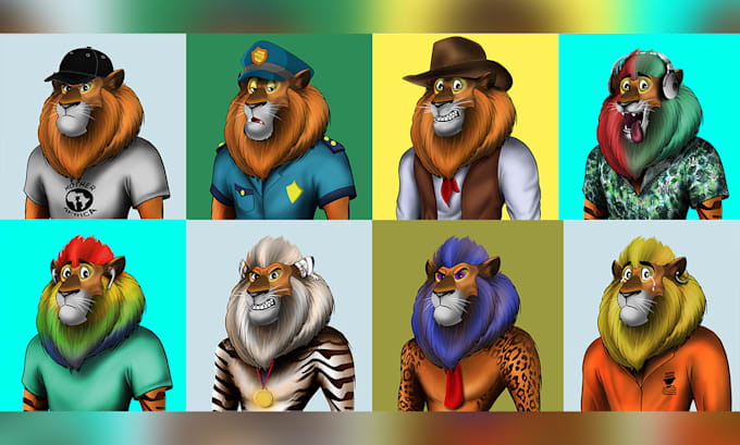 do unique 2d nft art or crypto art collection with metadata for digital assets