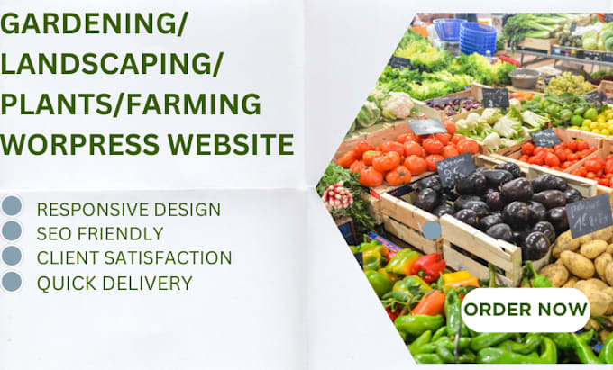 design gardening, landscaping, plants, farming wordpress website
