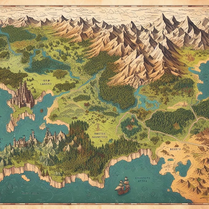 Draw your fantasy map illustration by Kloupsosaur Fiverr