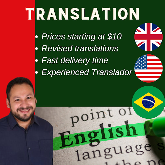 Translate your text or material from and to portuguese to and from