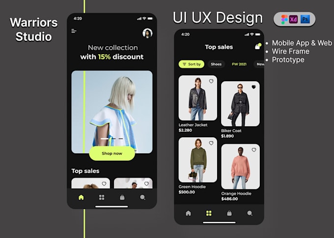 Create uiux and wireframe for your mobile app and web by Warriors ...
