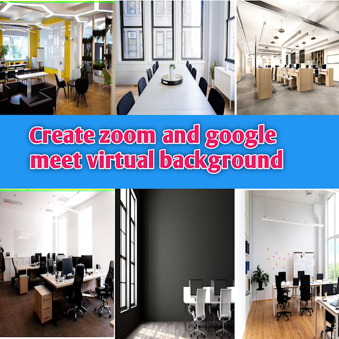 Create zoom and google meet virtual background with your logo by