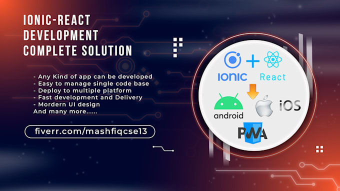 develop web, ios, android app using ionic react