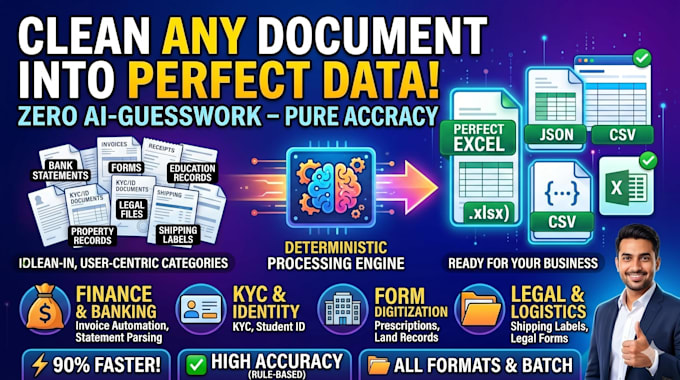 extract data from PDF, invoices and scanned images to excel ocr