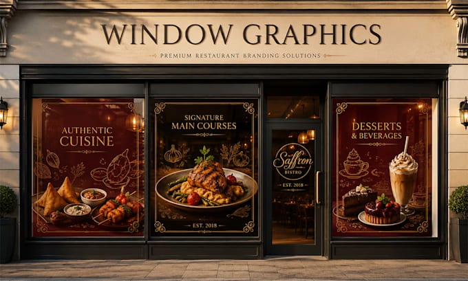 design window graphics, window signage, shopfront, storefront sign and decal