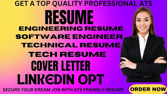 write software engineering, software developer, it, tech resume and cover